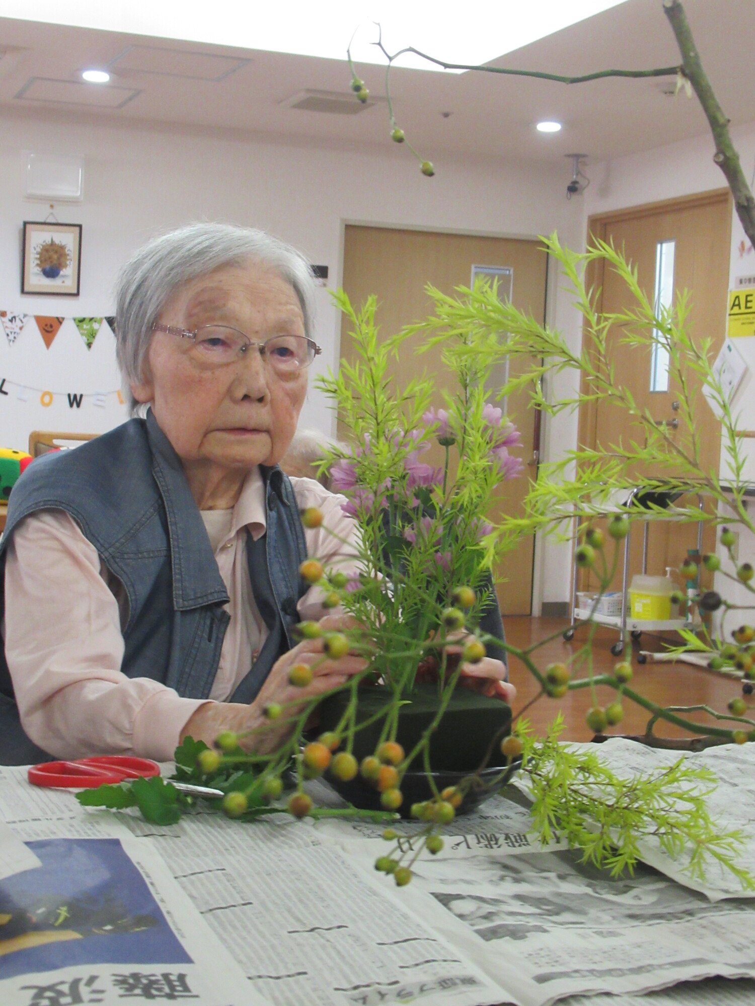 生け花・秋-3　ニチイホーム柿生